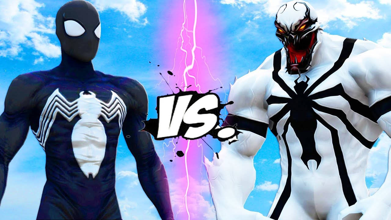 Black Spiderman Anti Venom Face Off Wallpaper