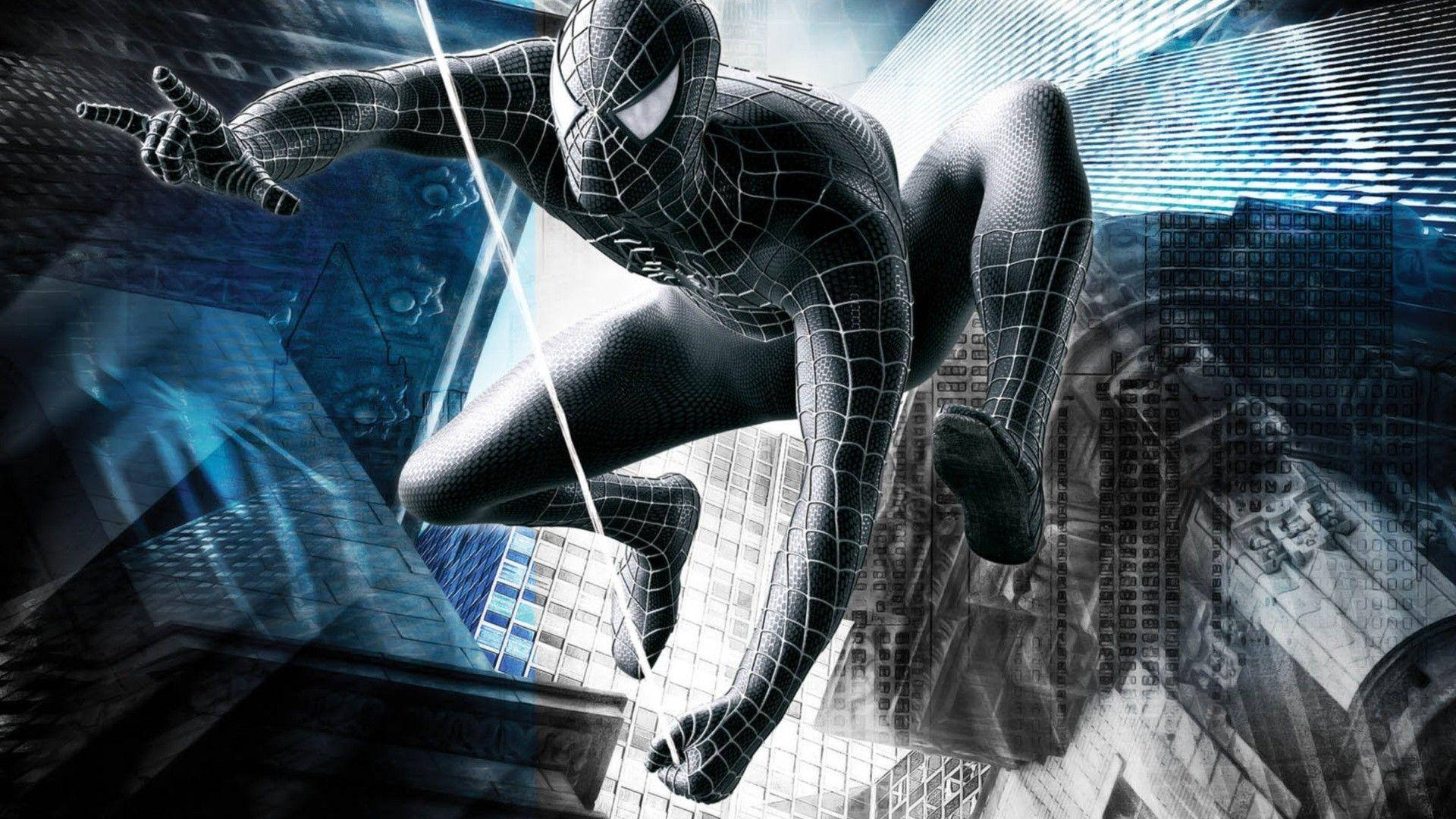 Sort Spiderman Grafisk Kunst Wallpaper Wallpaper
