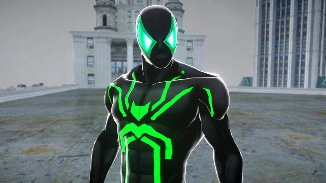Spiderman Negro Neon Fondo de pantalla