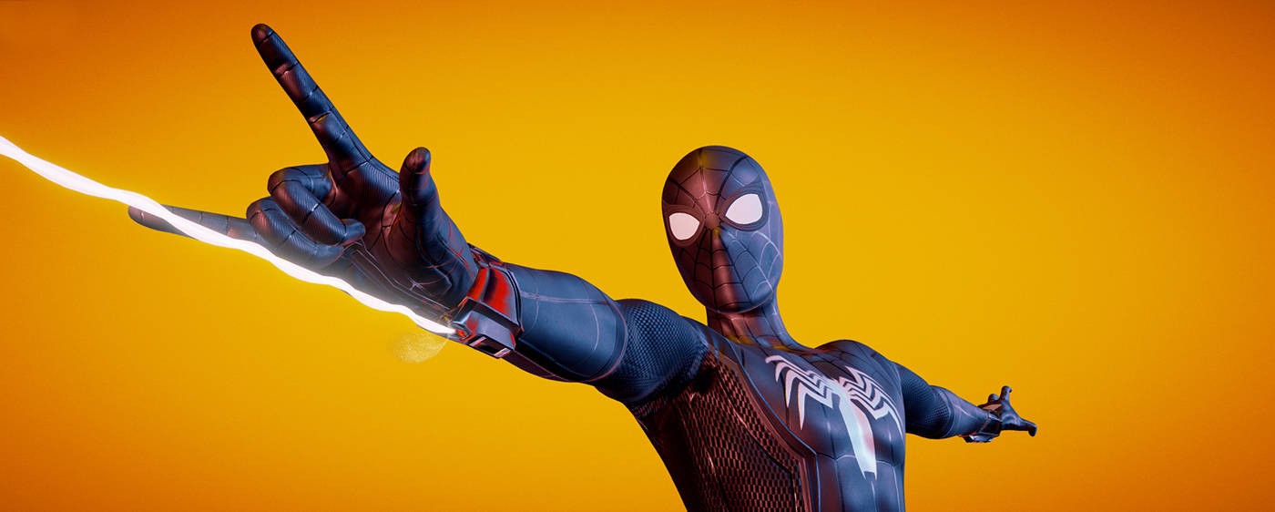 Sort Spiderman på Fortnite Wallpaper