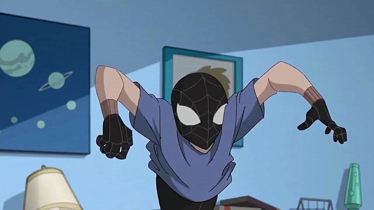 Sort Spiderman På Skjorte Wallpaper