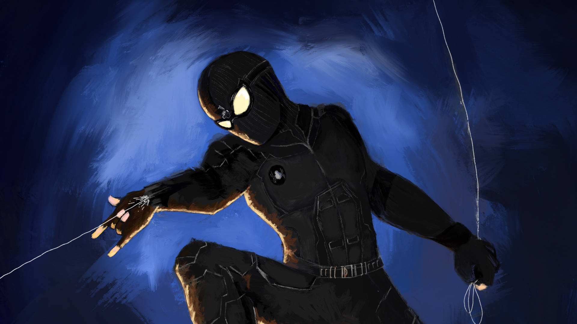 Black Spiderman Painting Wallpaper