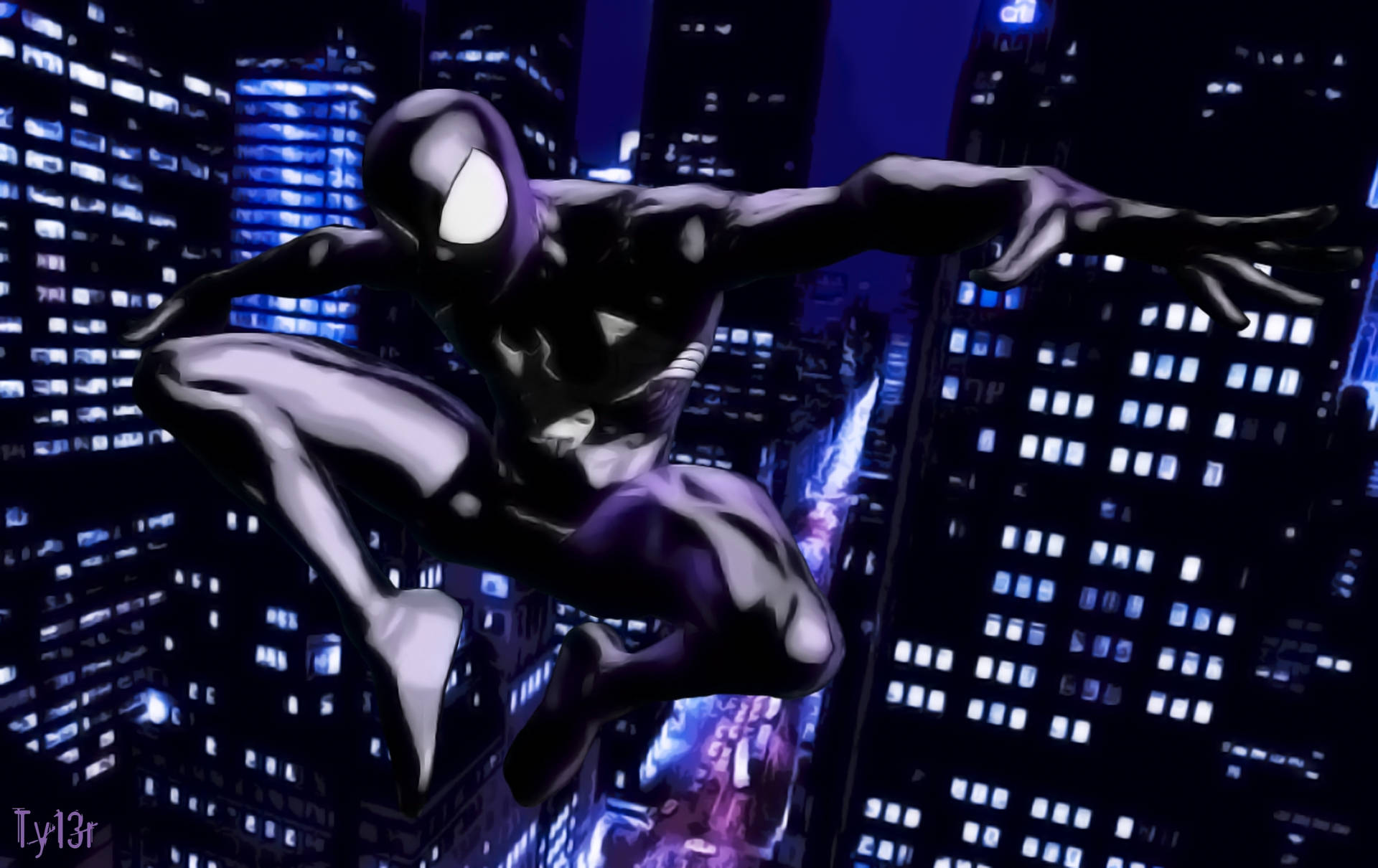 Black Spiderman Shiny Suit Wallpaper