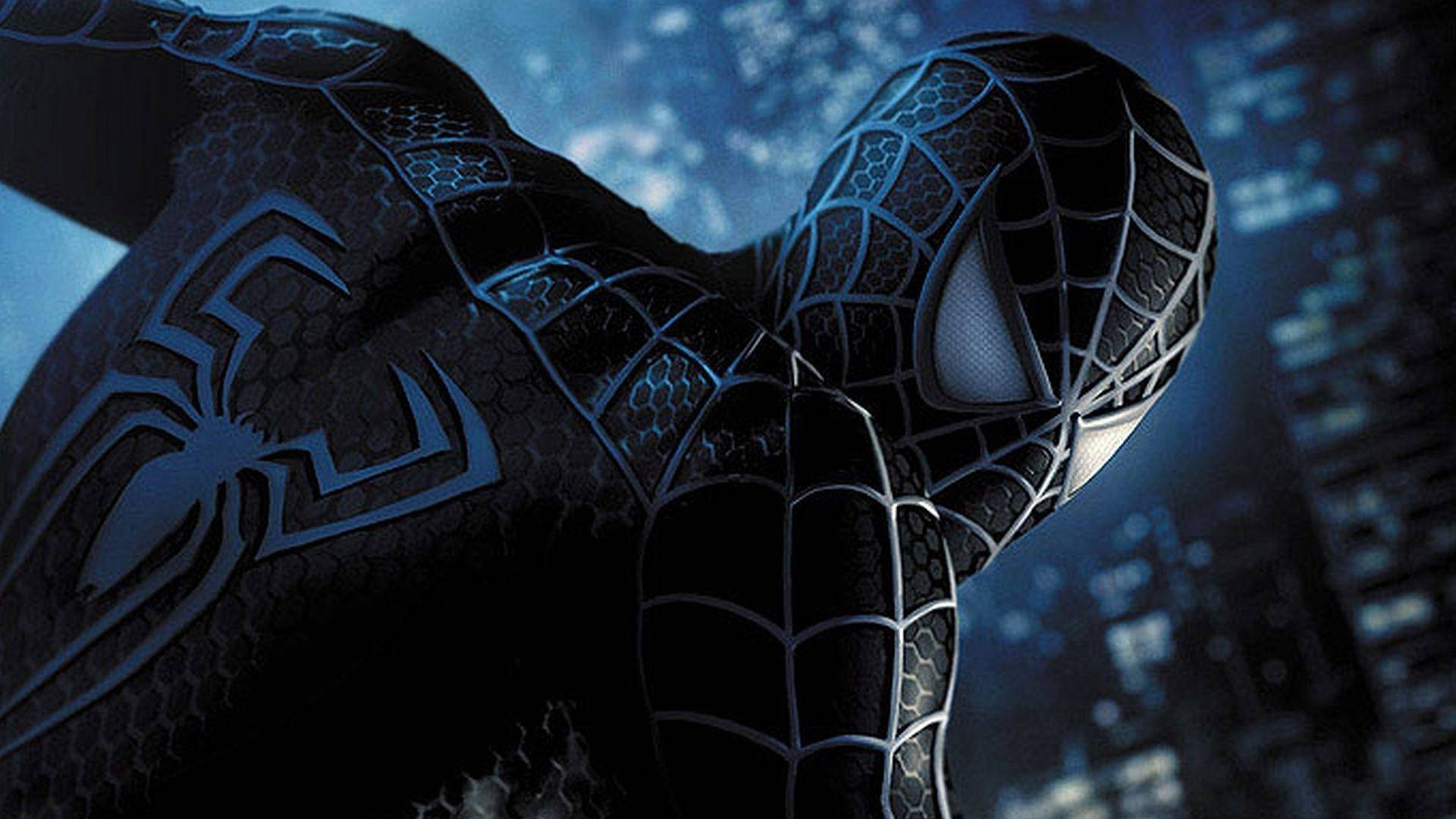 Sort Spiderman Tobey Maguire skærm baggrund. Wallpaper