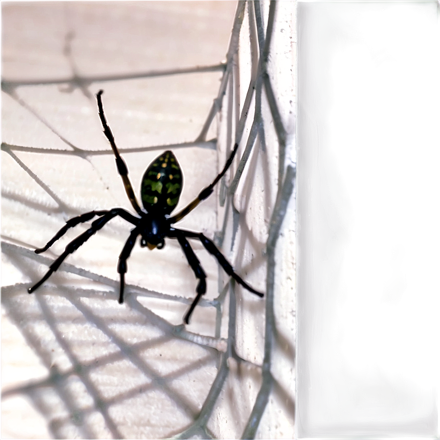 Black Spideron Web Corner PNG