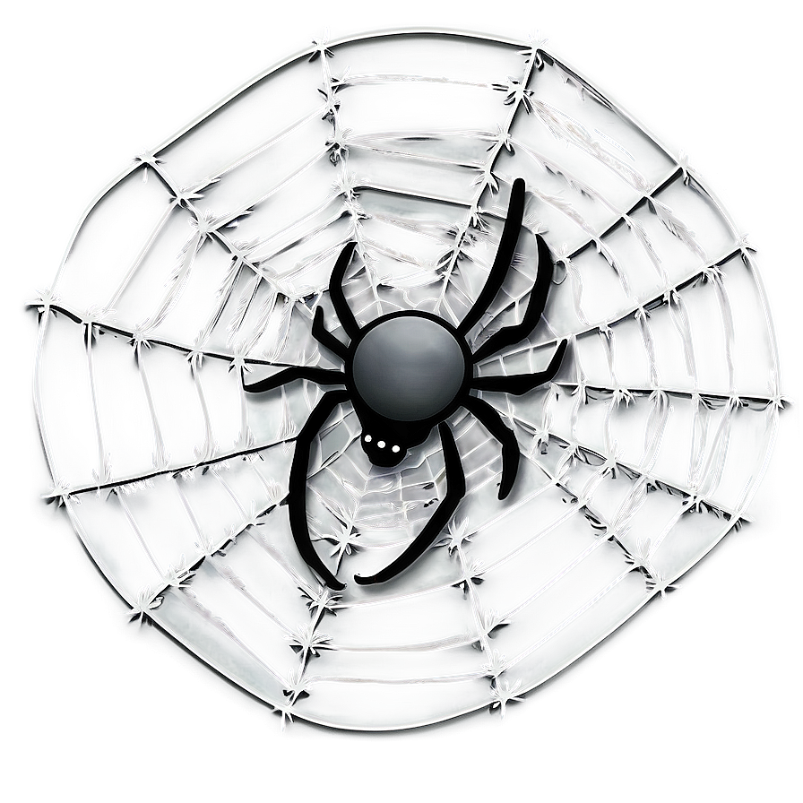 Black Spideron Web Illustration PNG