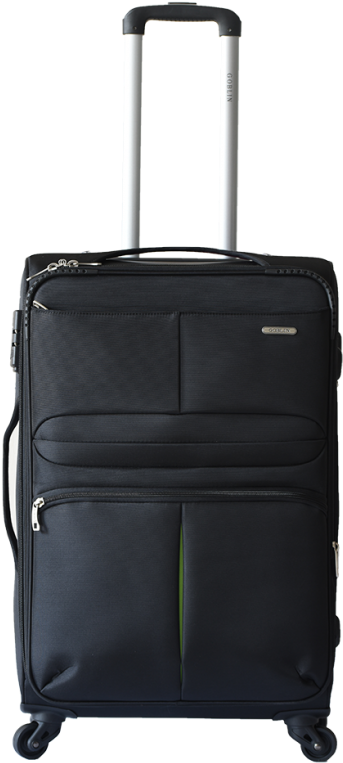 Black Spinner Wheeled Luggage PNG