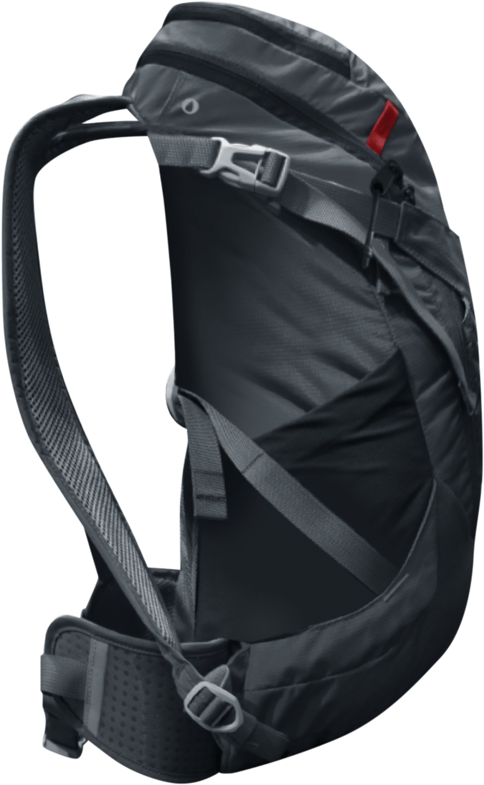 Black Sports Backpack Side View PNG