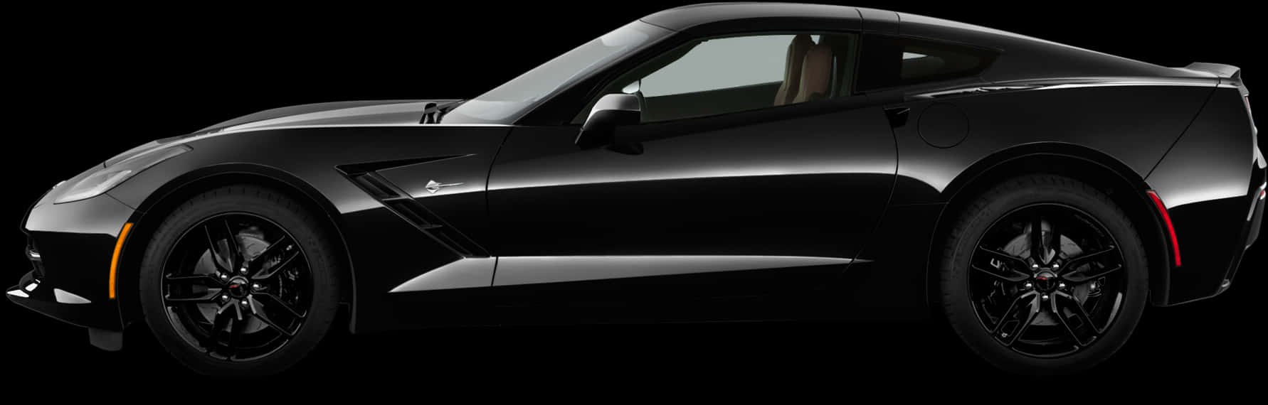 Black Sports Car Side View PNG