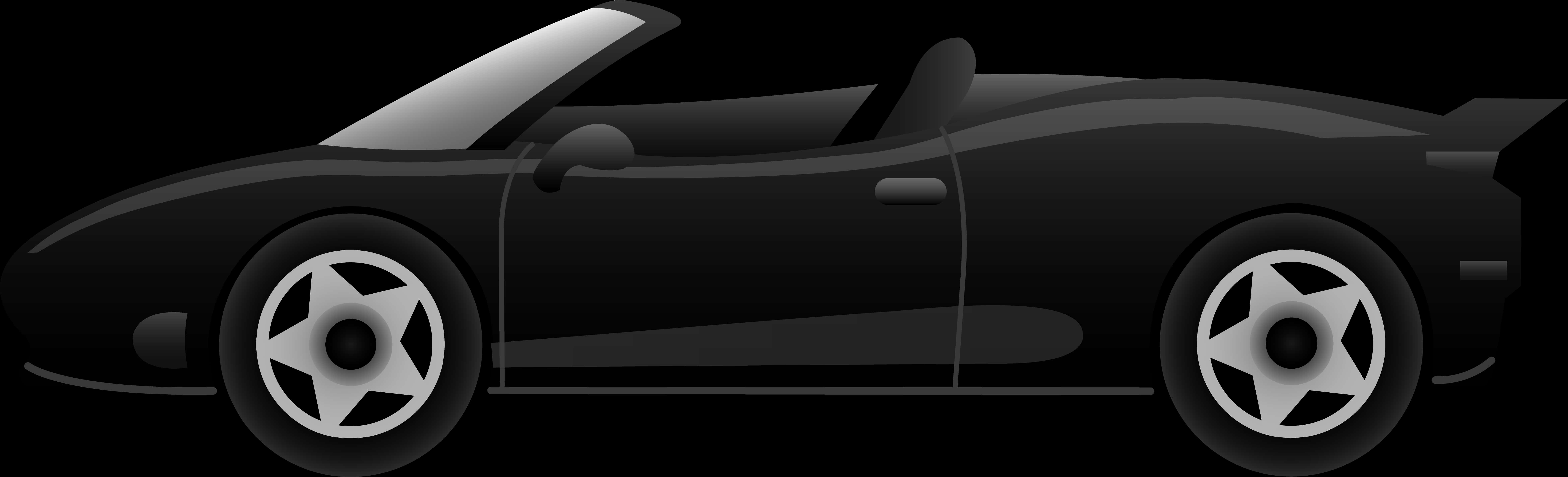 Black Sports Car Silhouette PNG