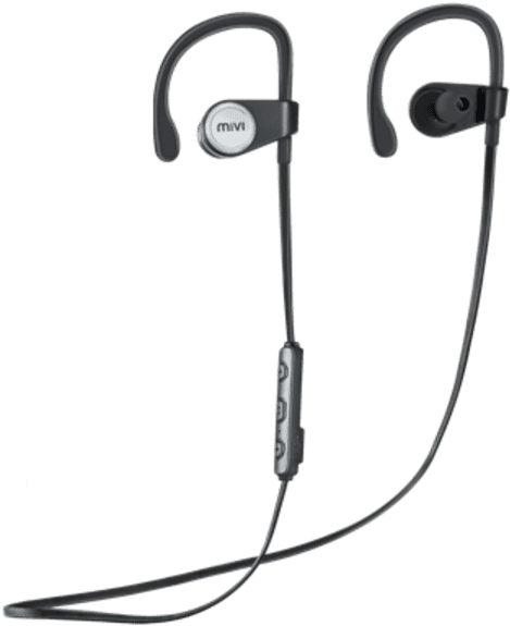Black Sports Earphoneswith Mic PNG