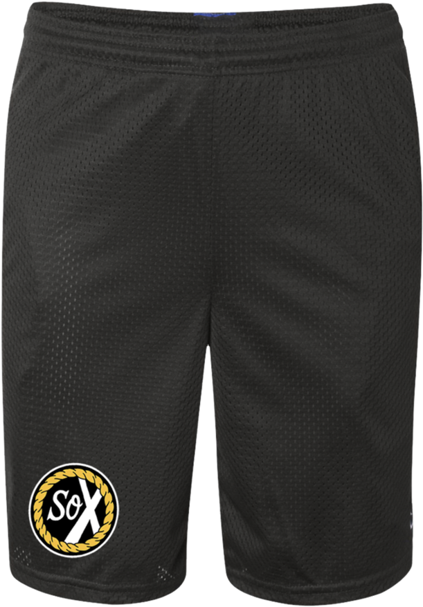 Black Sports Shortswith Logo PNG