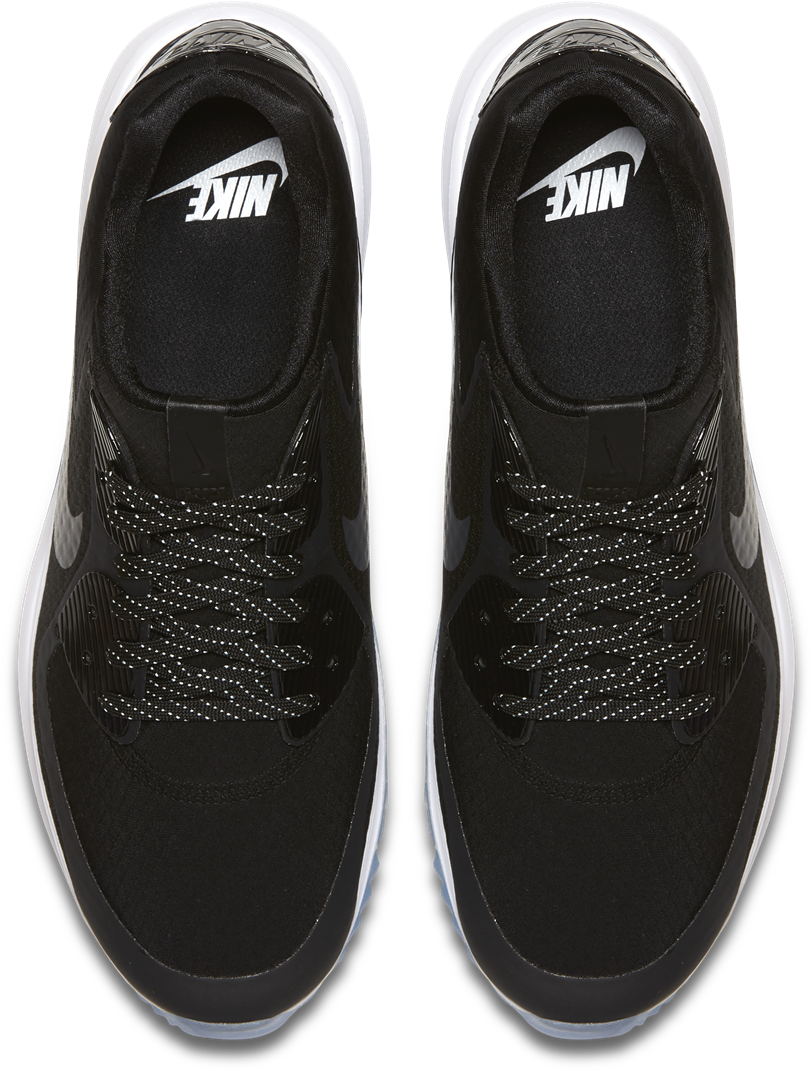 Black Sporty Sneakers Top View PNG