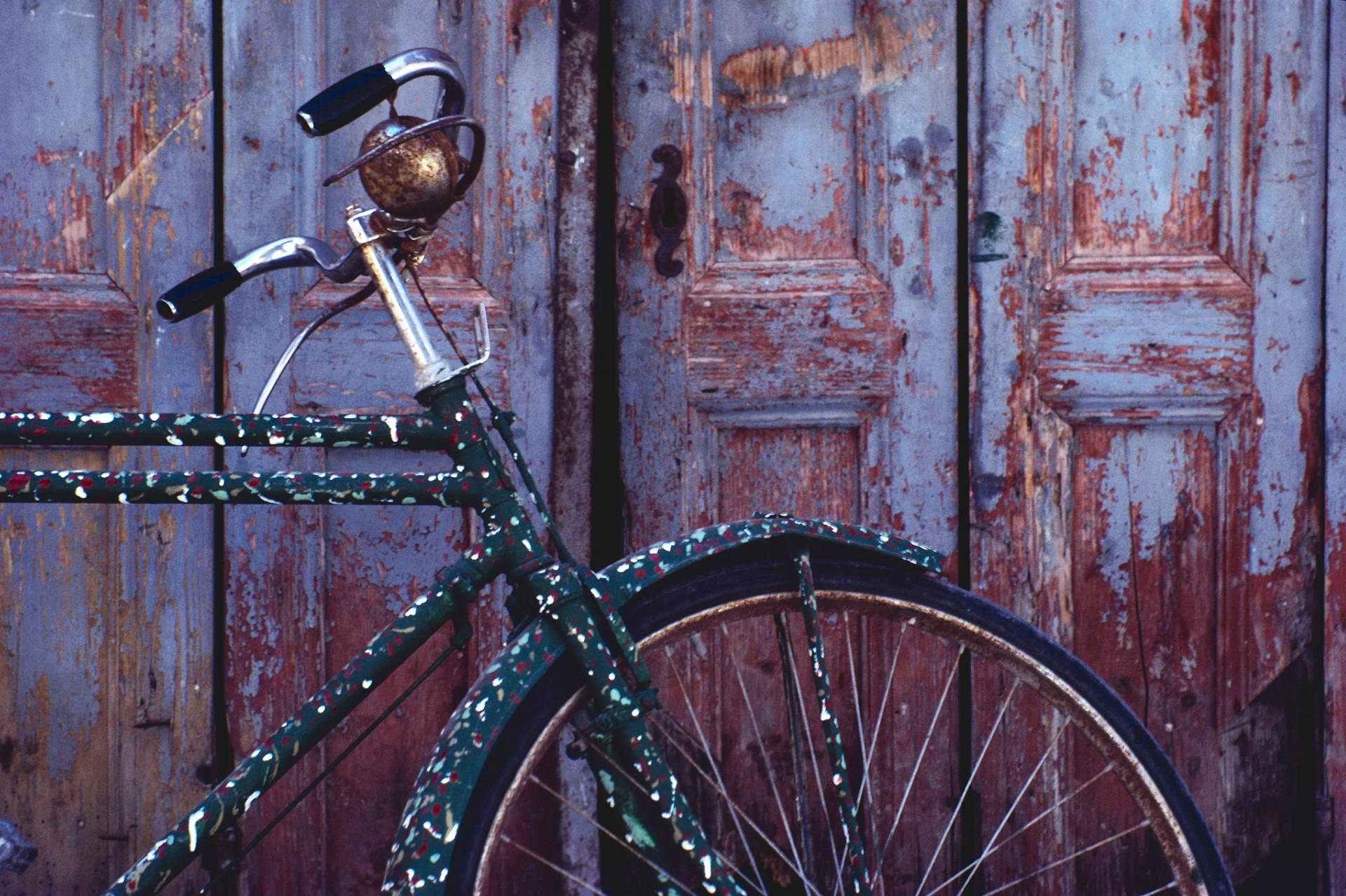 Black Spotted Bicycle Background