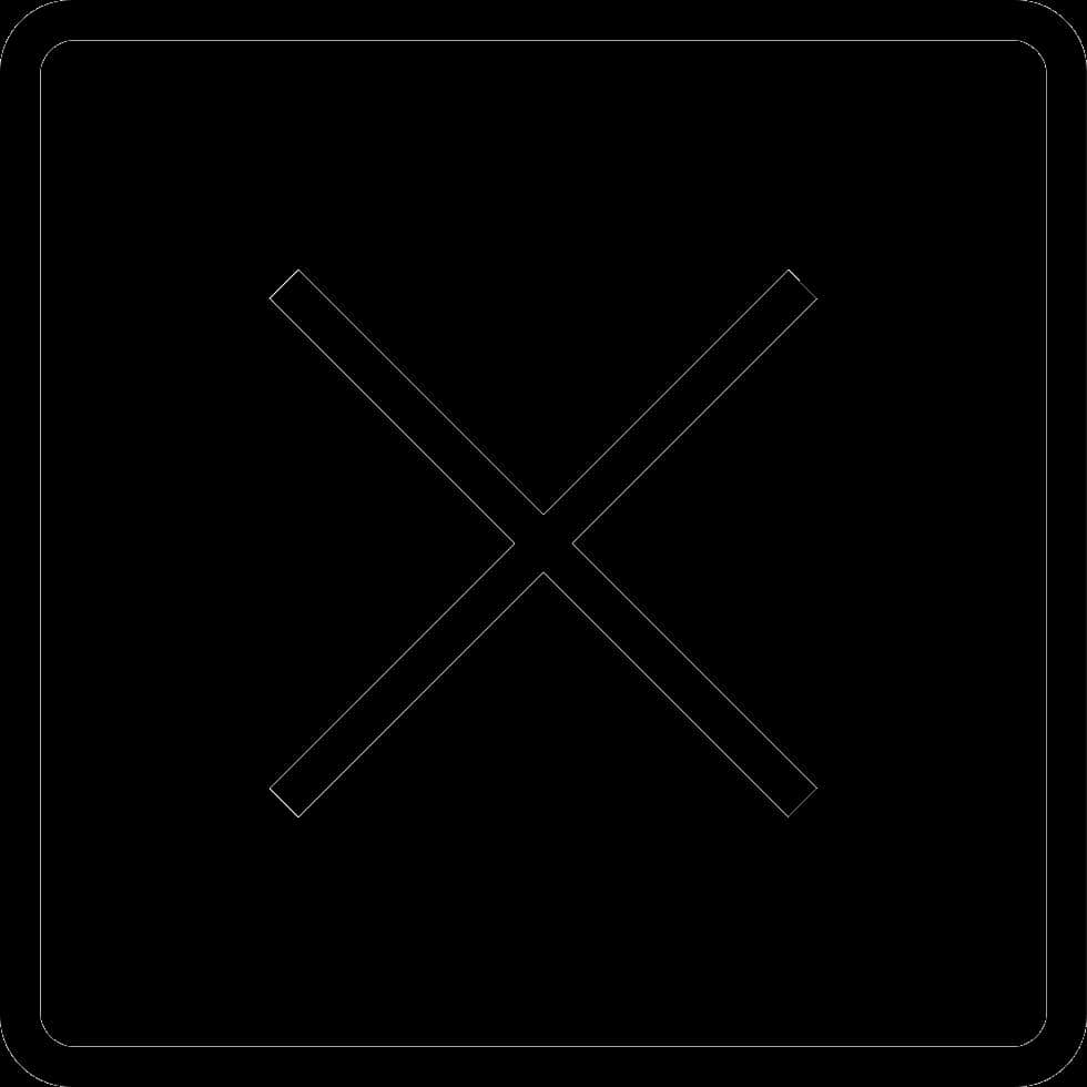Black Square White X Symbol PNG