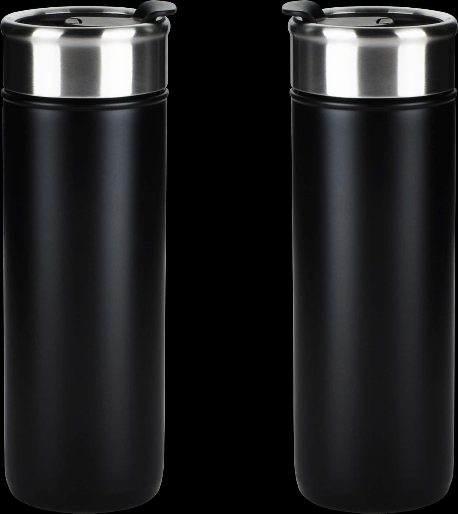 Black Stainless Steel Tumblers PNG