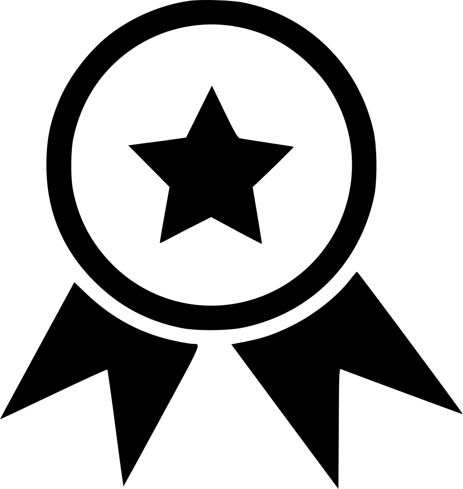 Black Star Award Ribbon Icon PNG