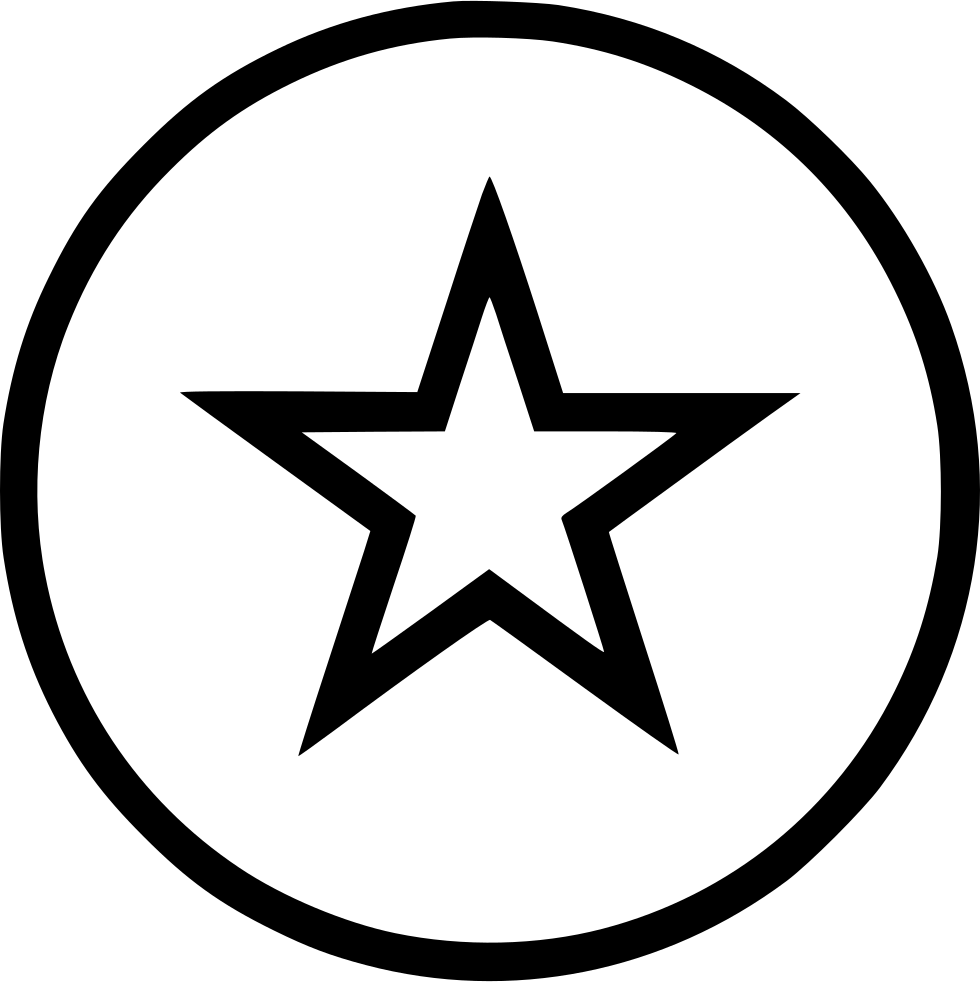 Black Star Icon Circle Outline PNG