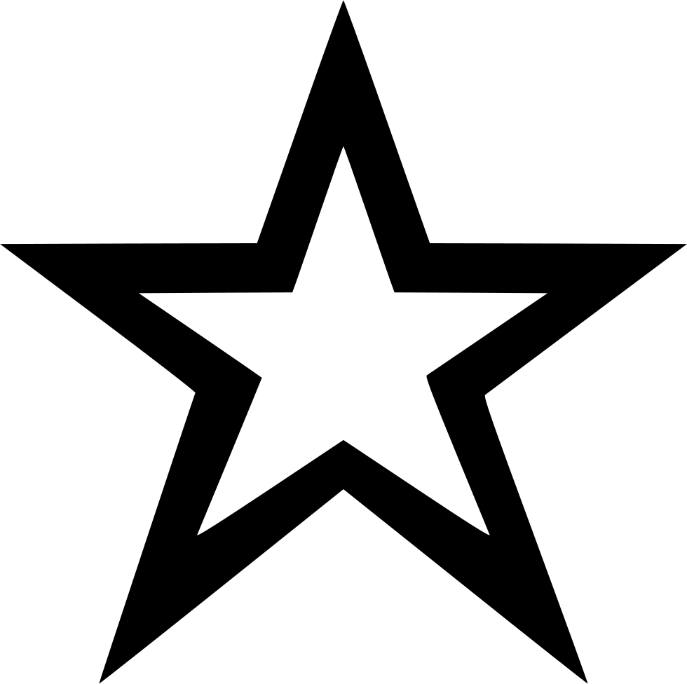 Black Star Outline Graphic PNG