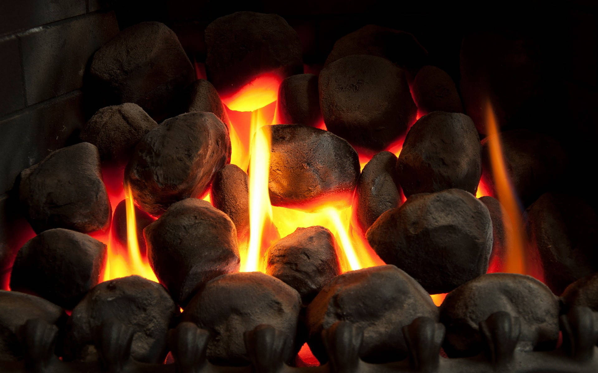 Black Stones And Fire Background Wallpaper