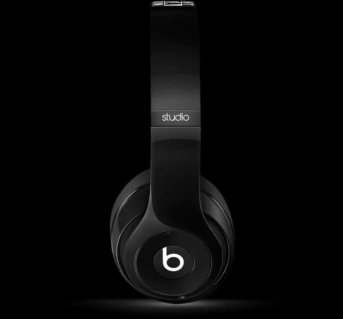 Black Studio Headphones PNG