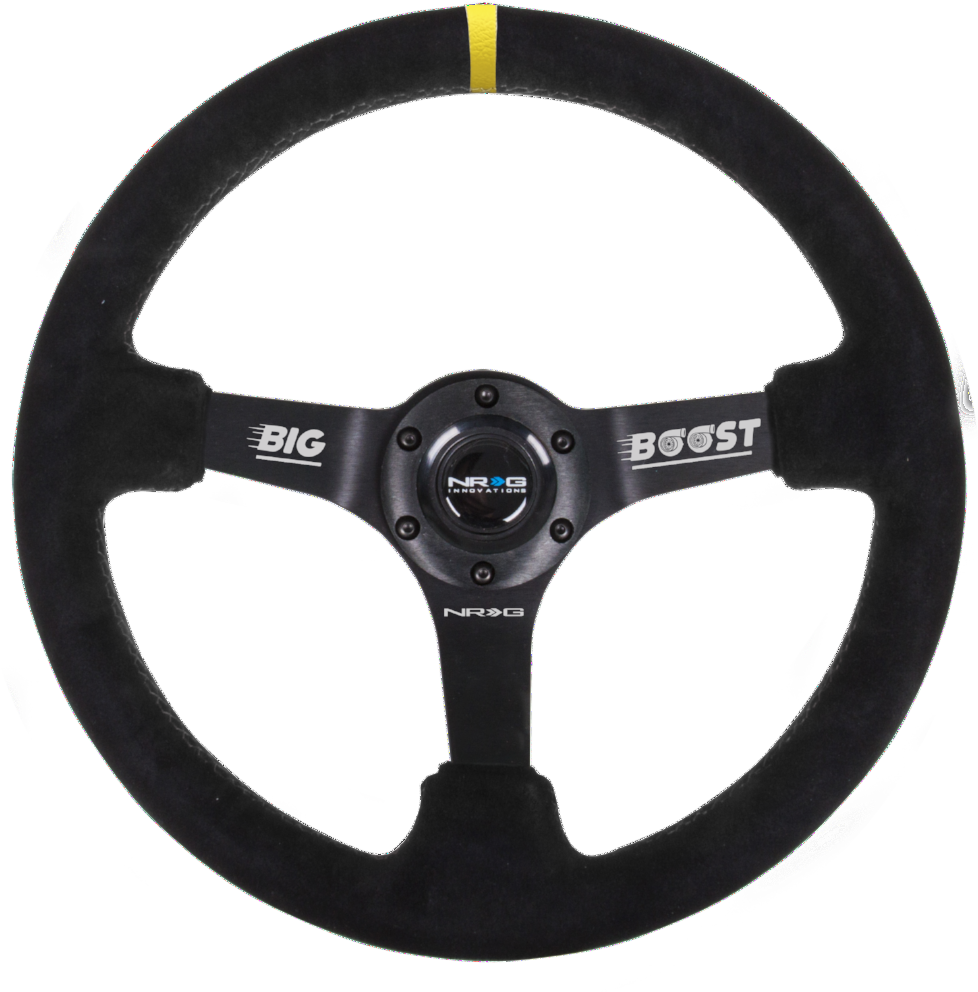 Black Suede N R G Steering Wheel PNG