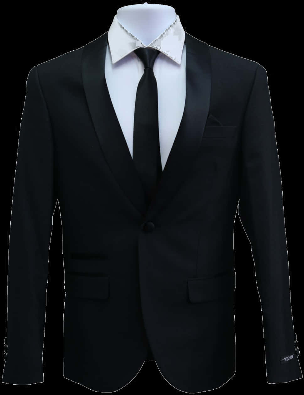 Black Suit Jacketwith Tie PNG