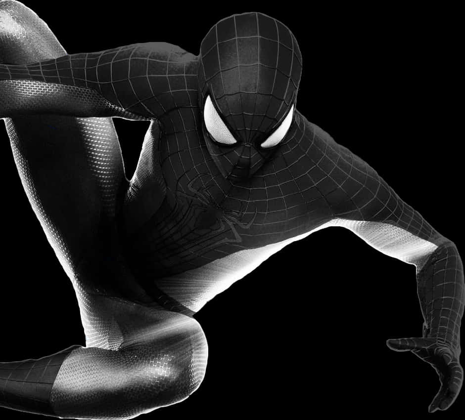 Black Suit Spiderman Pose PNG