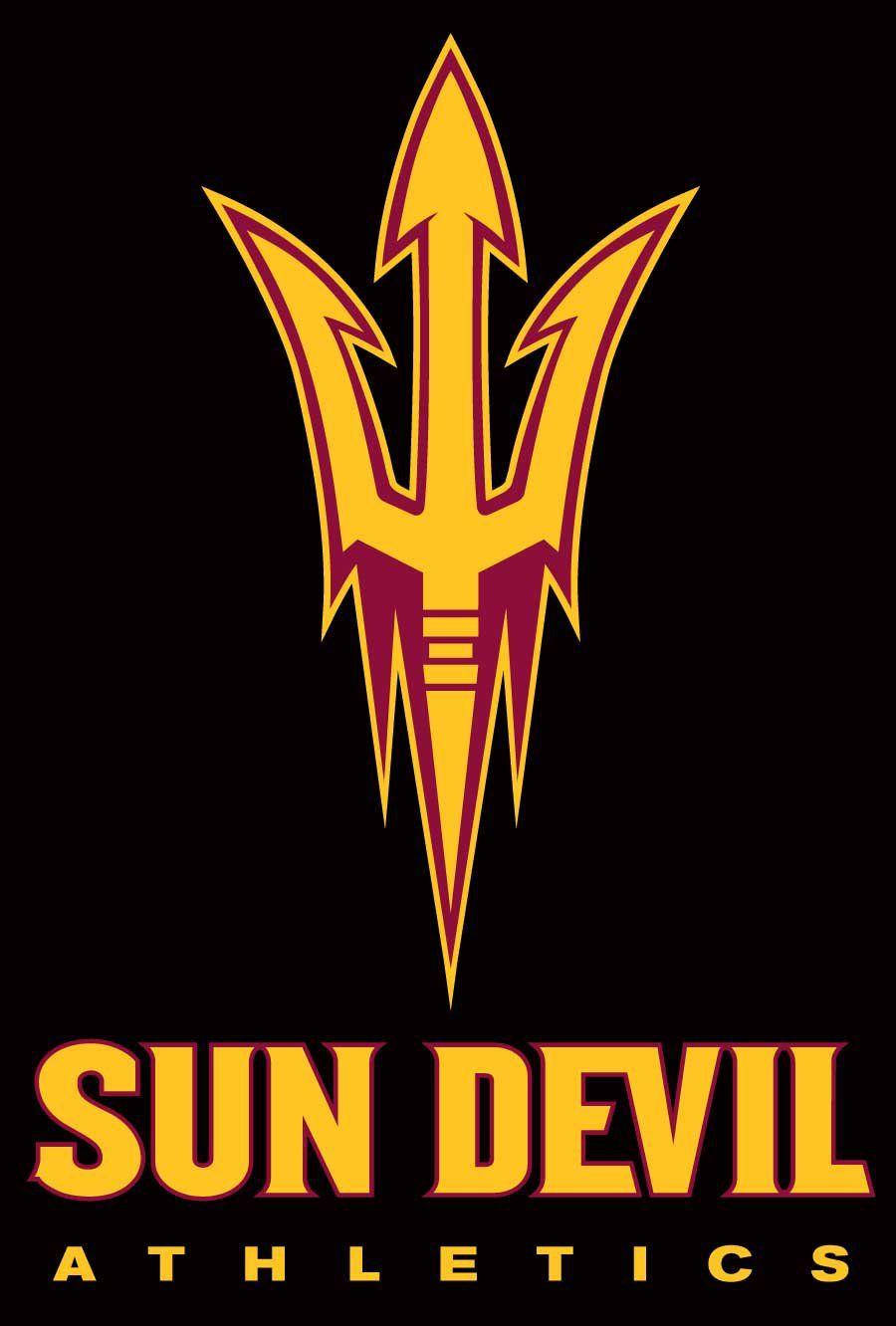 Solnegro Tridente Del Diablo Universidad Estatal De Arizona. (context: These Sentences Seem To Refer To A Computer Or Mobile Wallpaper With The Image Of A Black Sun And The Logo Or Emblem Of Arizona State University, Emphasizing Its Association With The Devil's Fork Or Trident Symbol.) Fondo de pantalla