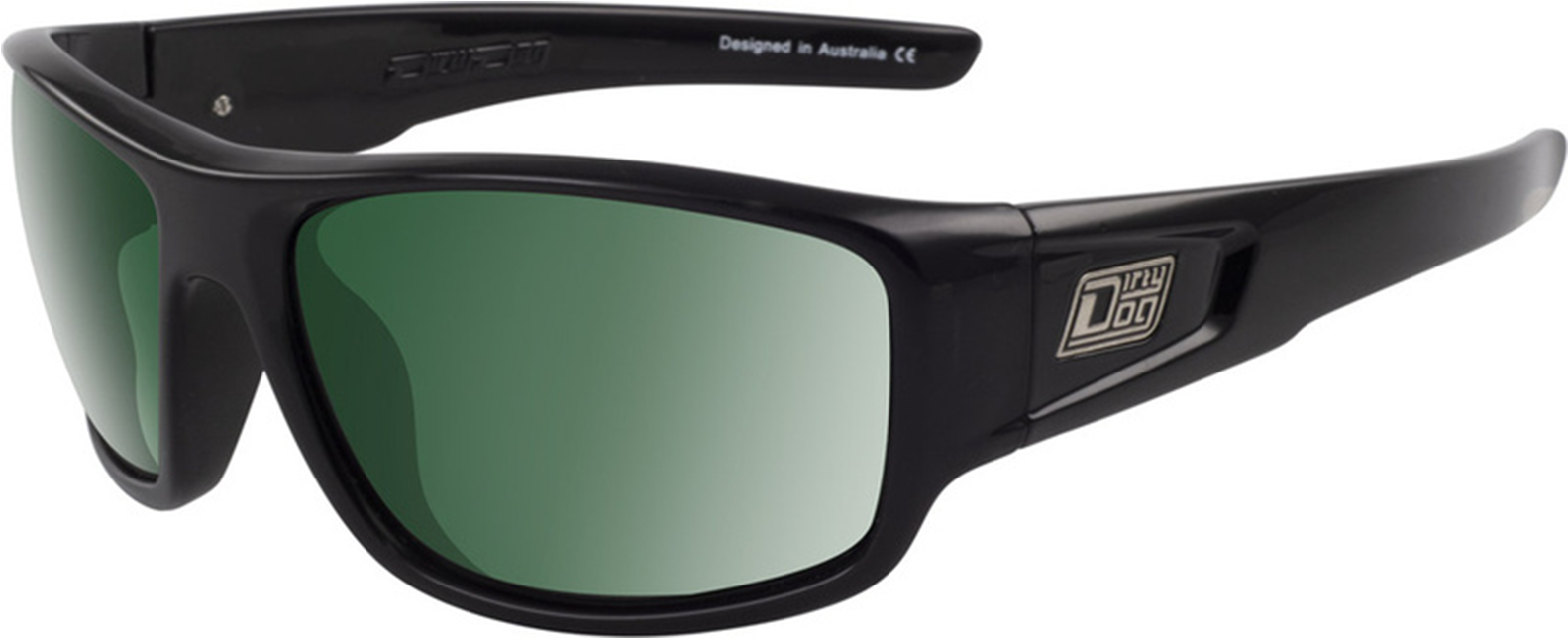 Black Sunglasses Green Lenses PNG