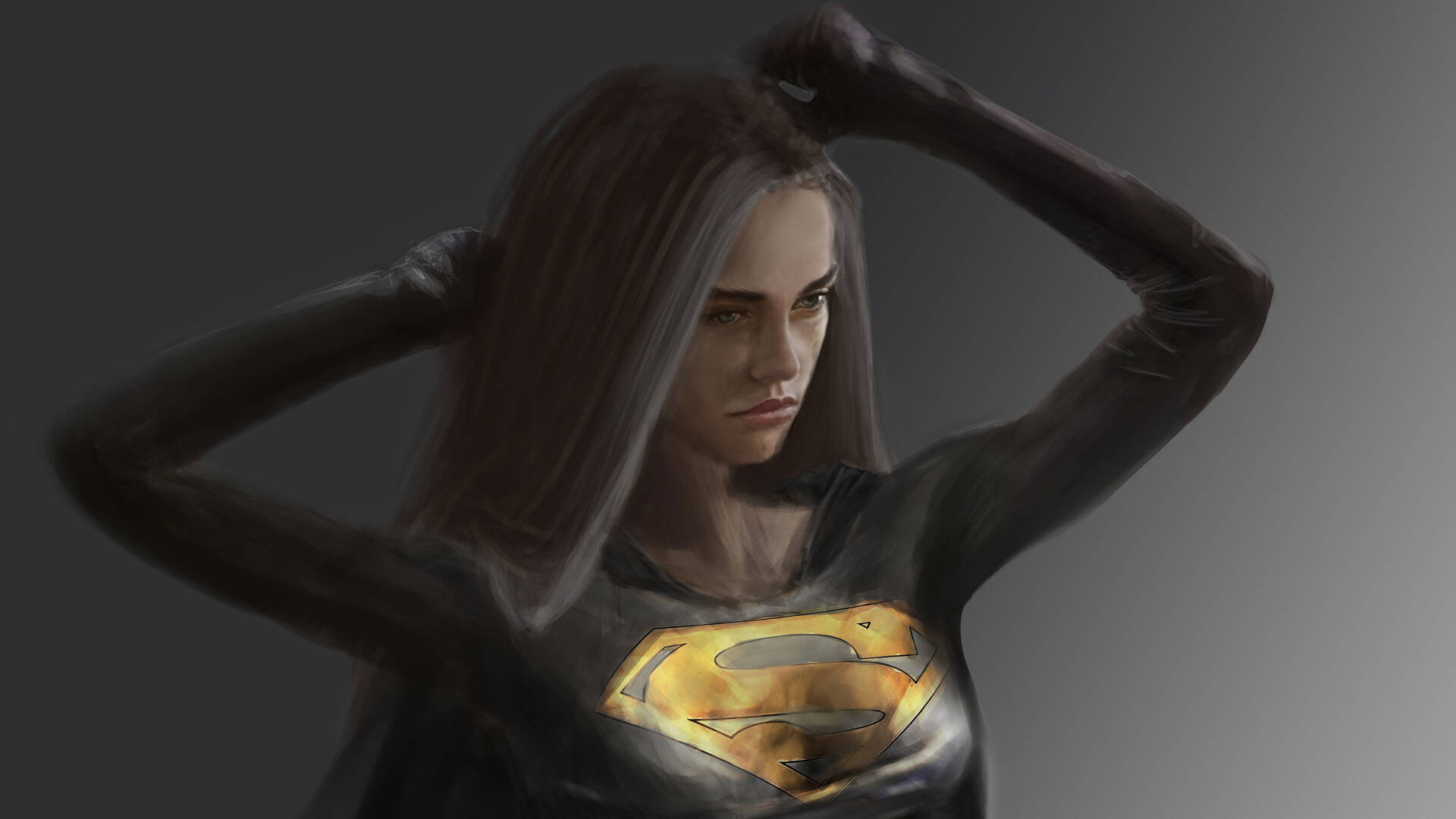 Black Supergirl Artwork Background
