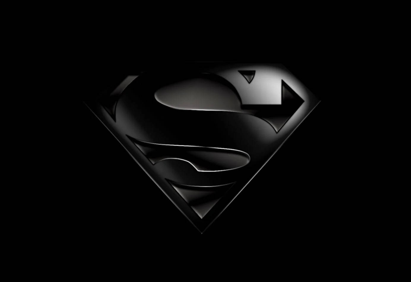 Black Superman Logo In Solid Black Wallpaper