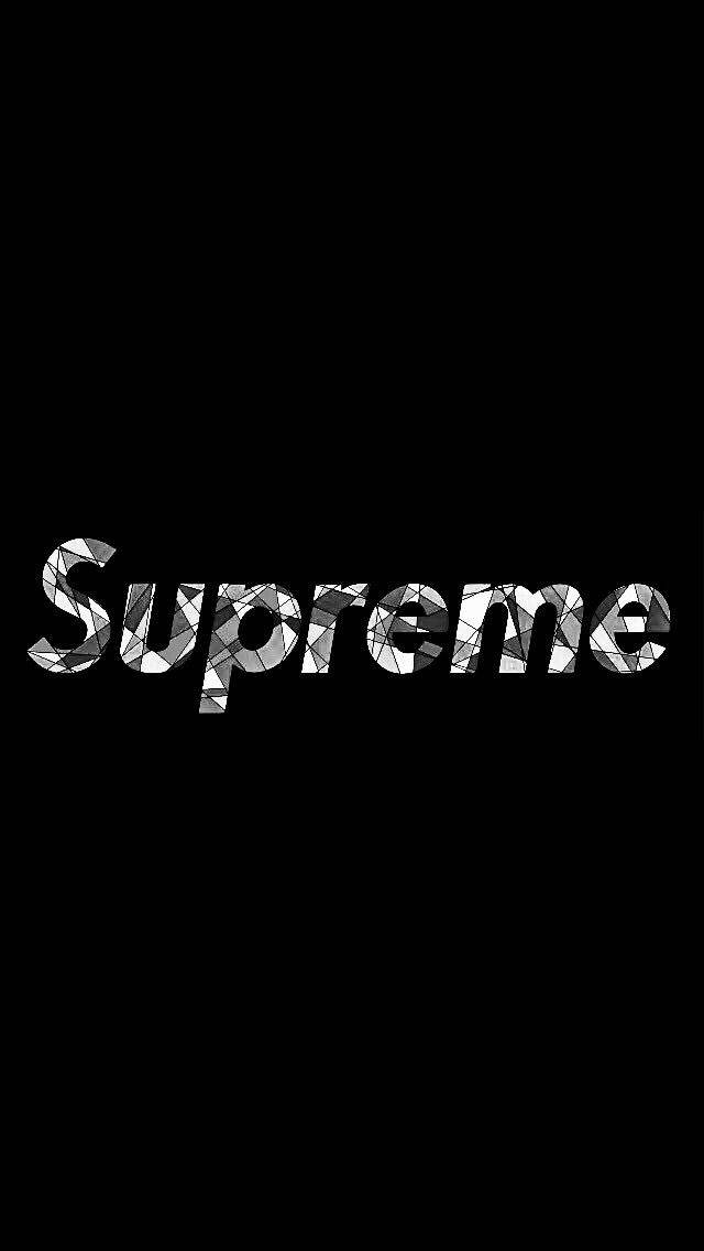 Download Black Supreme With Geometric Lines Wallpaper | Wallpapers.com