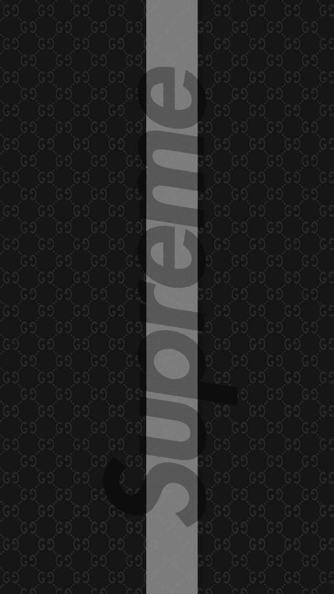Download Black Supreme With Lv Monogram Logo Wallpaper