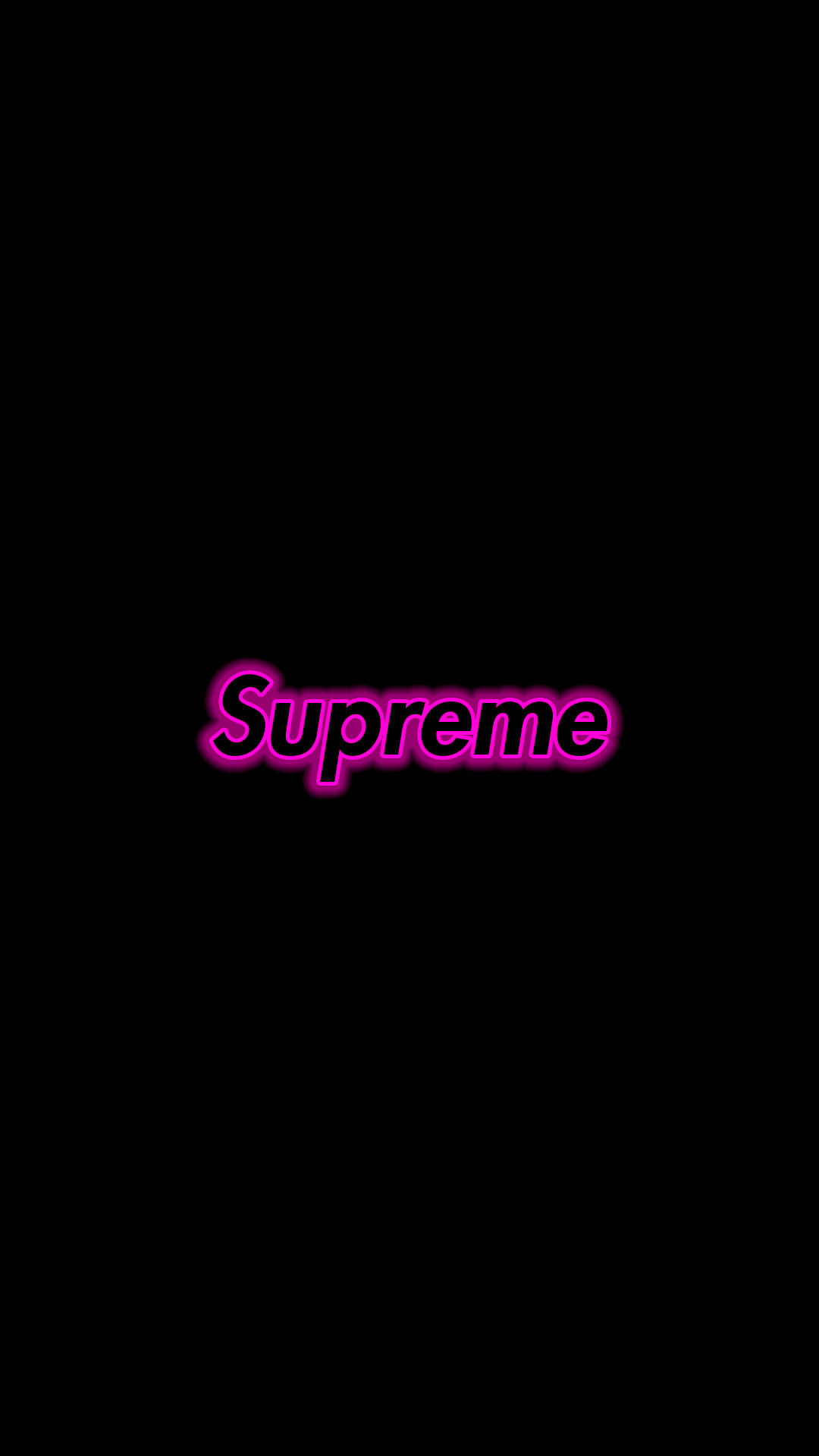 Black Supreme With Pink Neon Light Wallpaper
