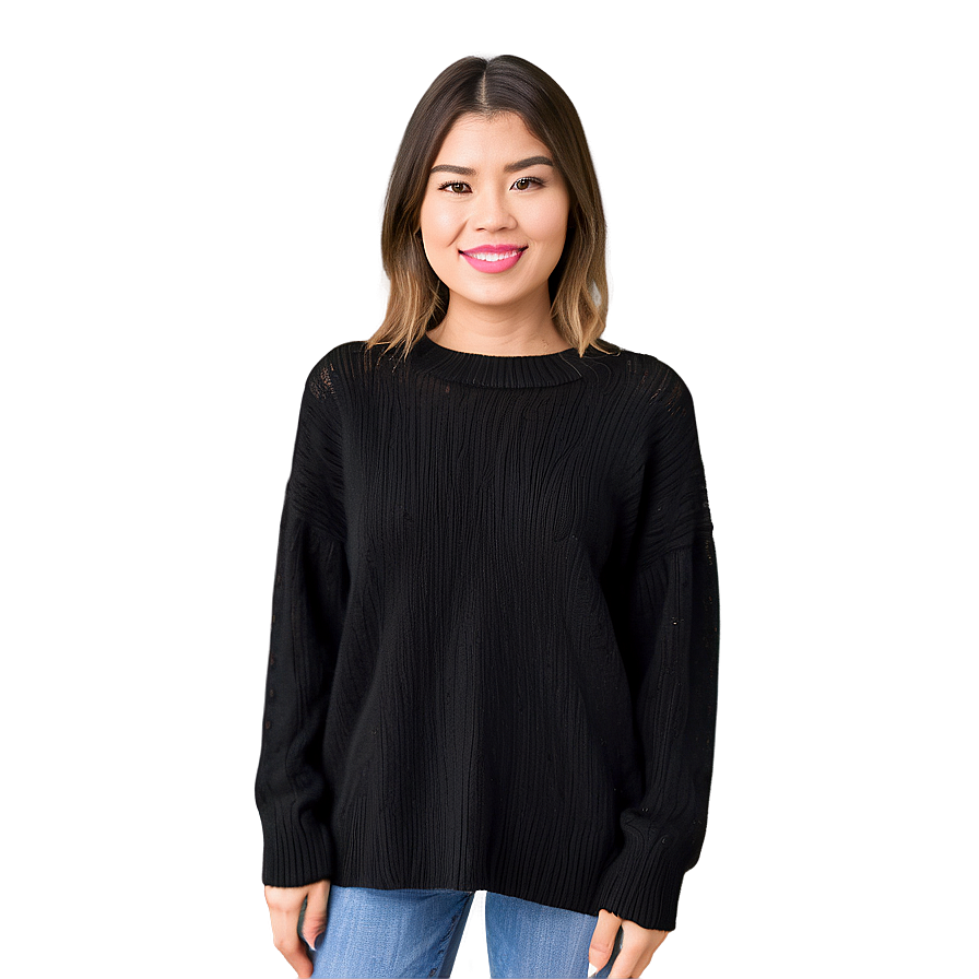 Black Sweater For Spring Png Hwc PNG