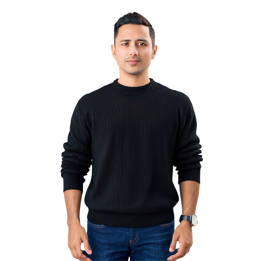 Black Sweater For Work Png Mfw PNG