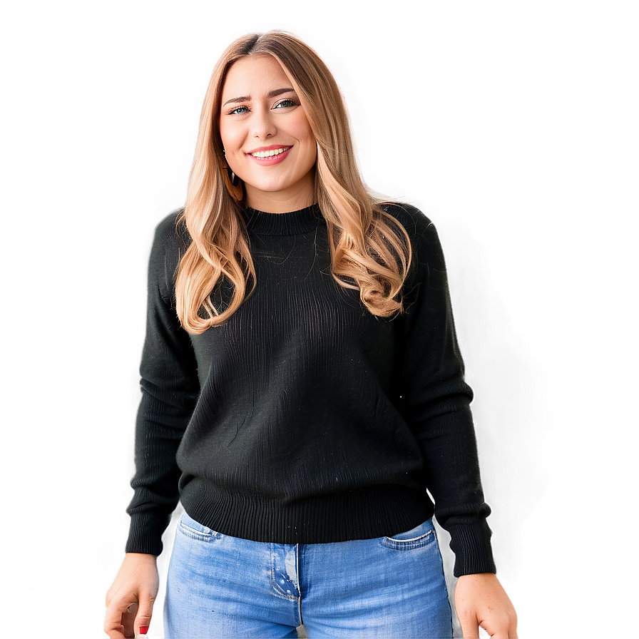 Black Sweater For Work Png Myp PNG