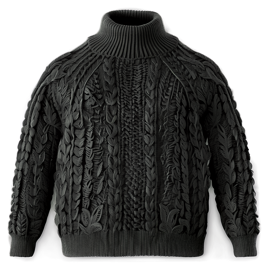 Black Sweater Texture Png 06132024 PNG