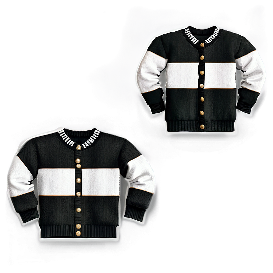 Black Sweater With Buttons Png 06132024 PNG