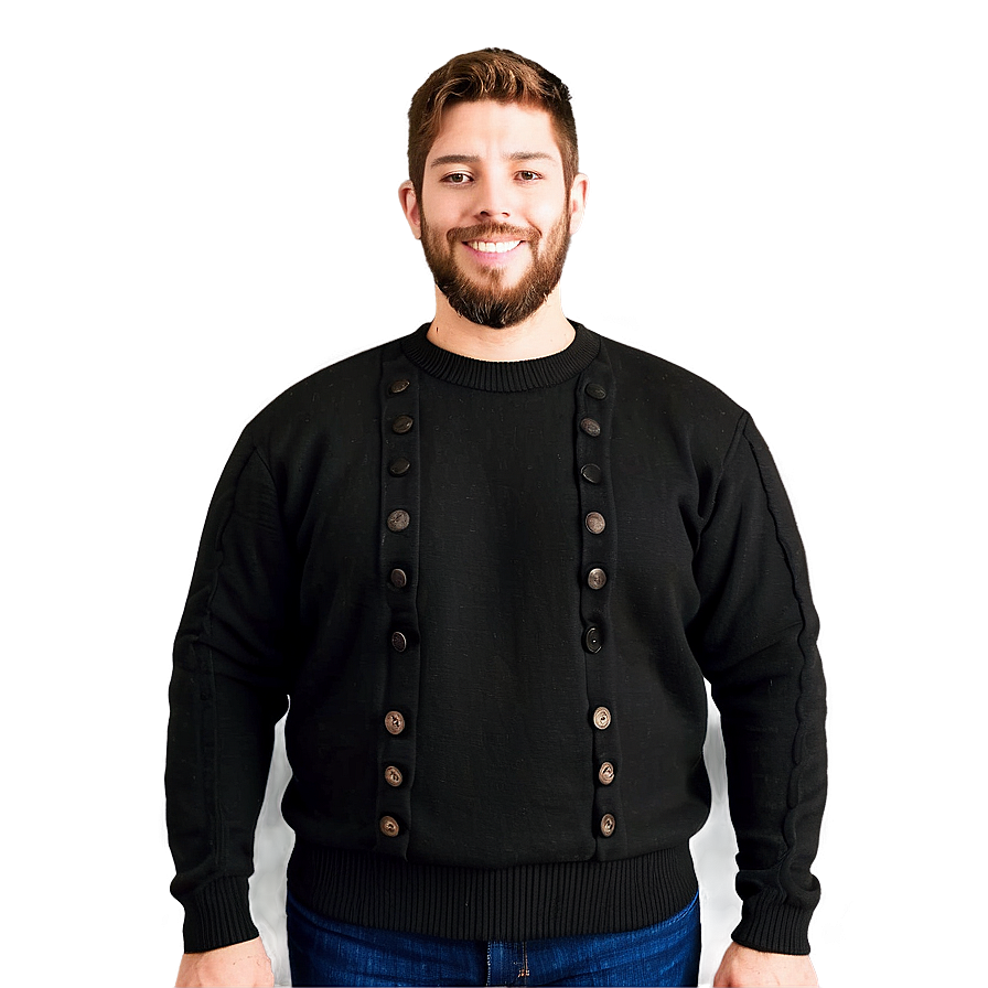 Black Sweater With Buttons Png 29 PNG