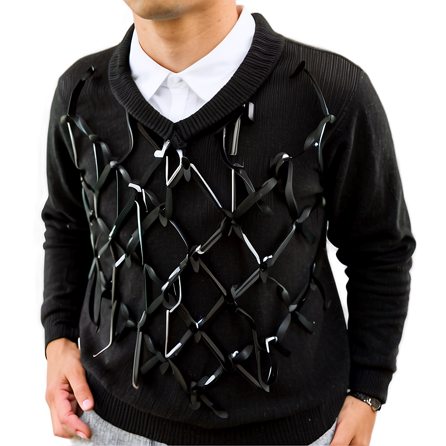 Black Sweater With Collar Png Cnl PNG