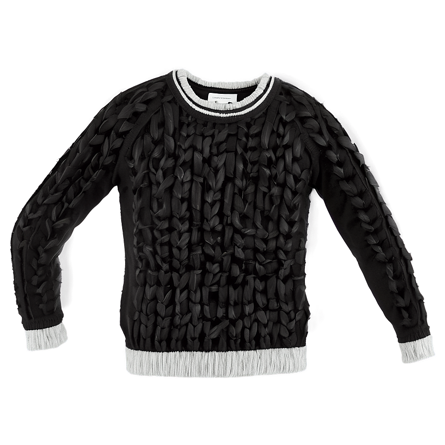 Black Sweater With Elbow Patches Png 06132024 PNG