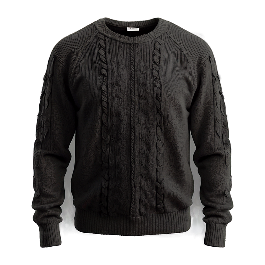 Black Sweater With Elbow Patches Png 06132024 PNG