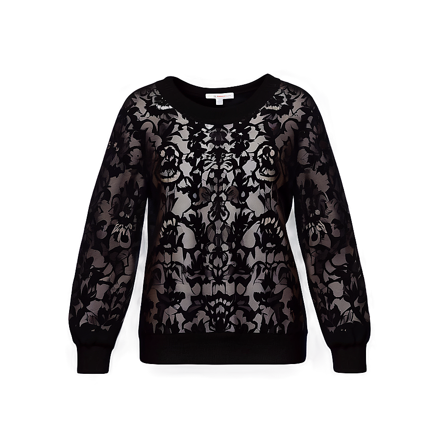 Black Sweater With Lace Png Asd PNG