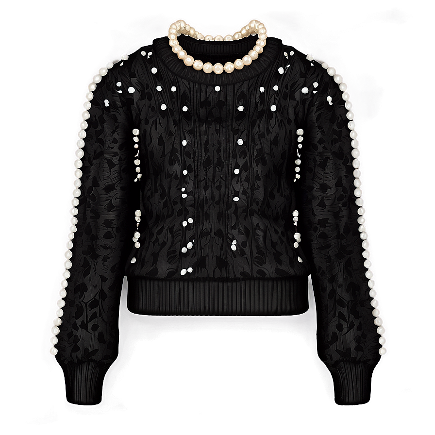 Black Sweater With Pearls Png 80 PNG