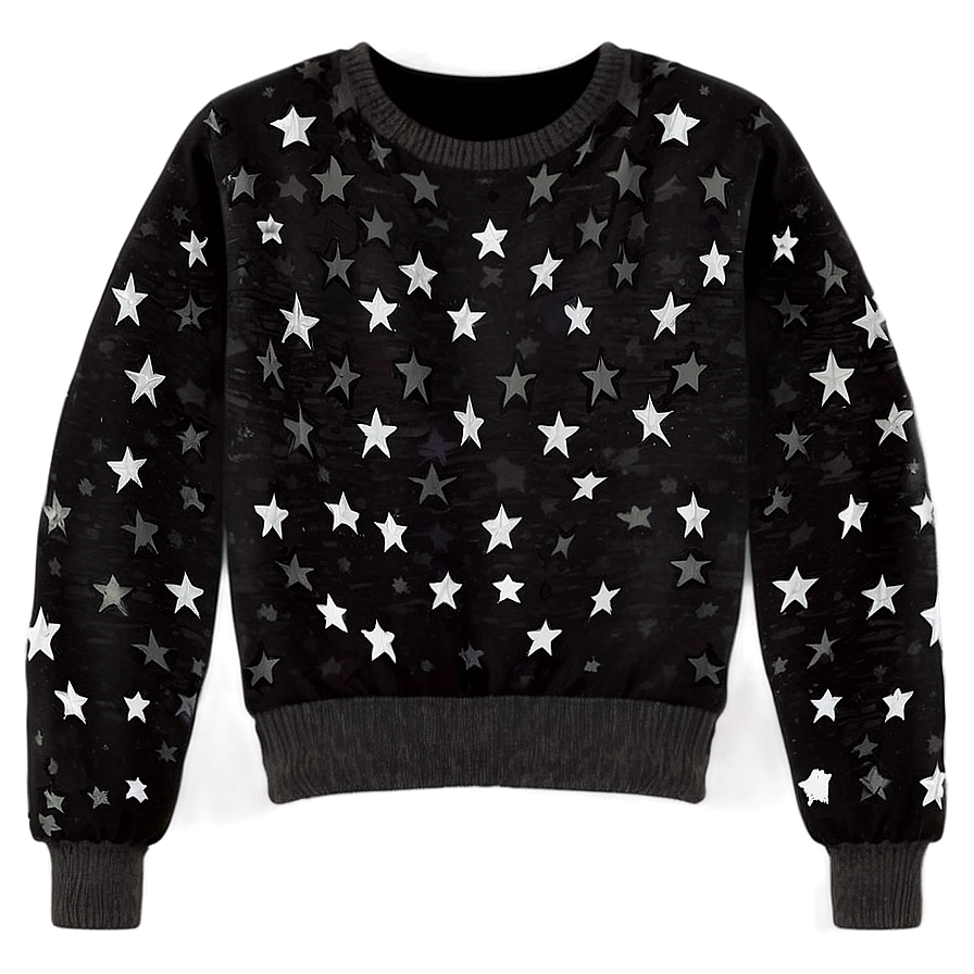 Black Sweater With Stars Png Pqb22 PNG