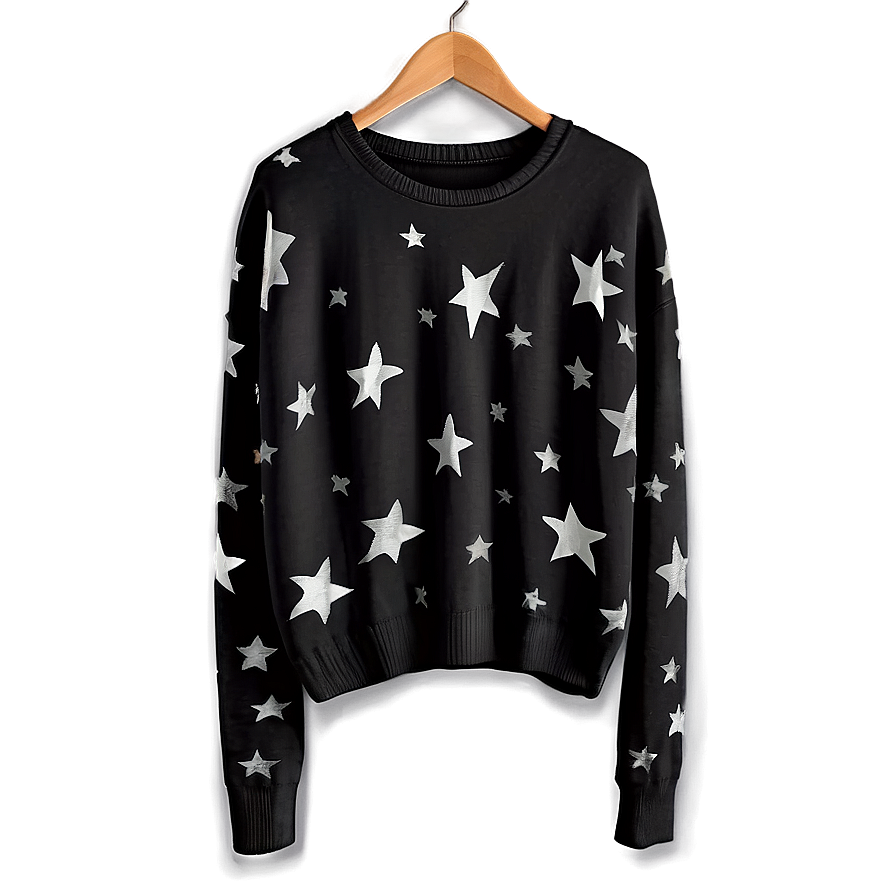 Black Sweater With Stars Png Txr PNG