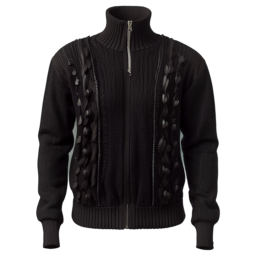 Black Sweater With Zipper Png 33 PNG