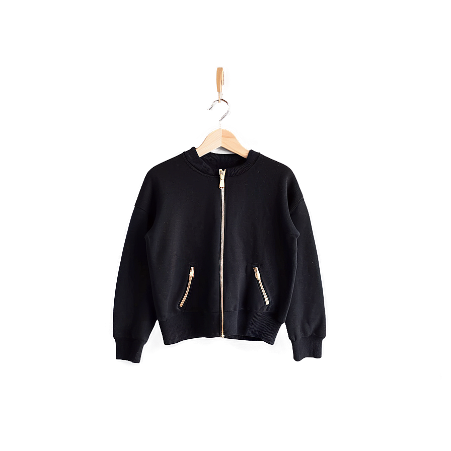 Black Sweater With Zipper Png Awd PNG